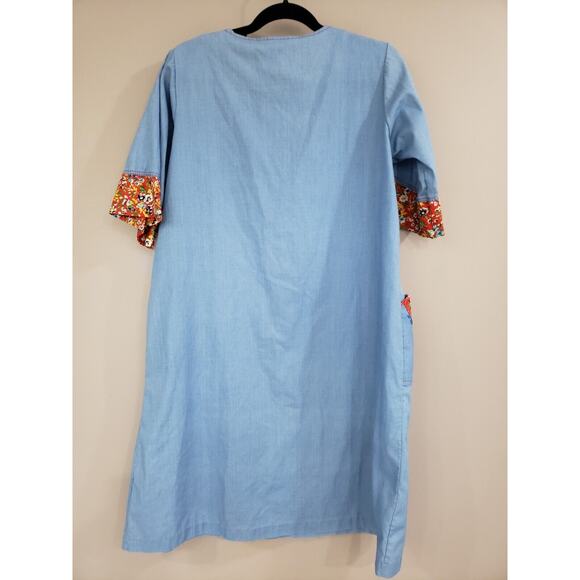 Paulette Chicago‎ Vintage 60s 70s FLORAL Mumu House Dress Lounge Mod Boho Chores - Picture 5 of 5